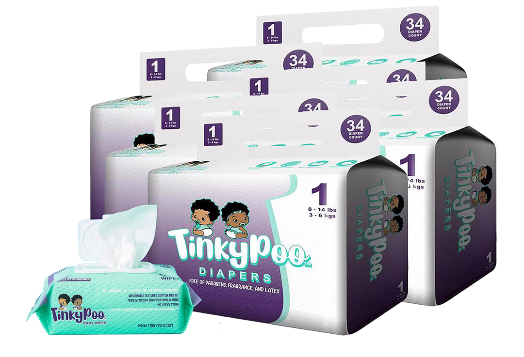 TinkyPoo One-Time or Subscription Bundle (6 diaper packs/3 wipe packs)
